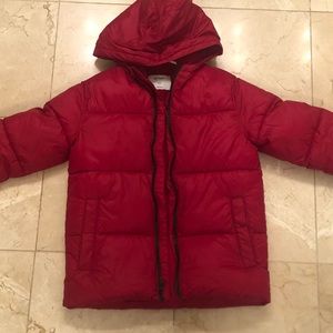 Boys Old Navy red puffer jacket in size medium.